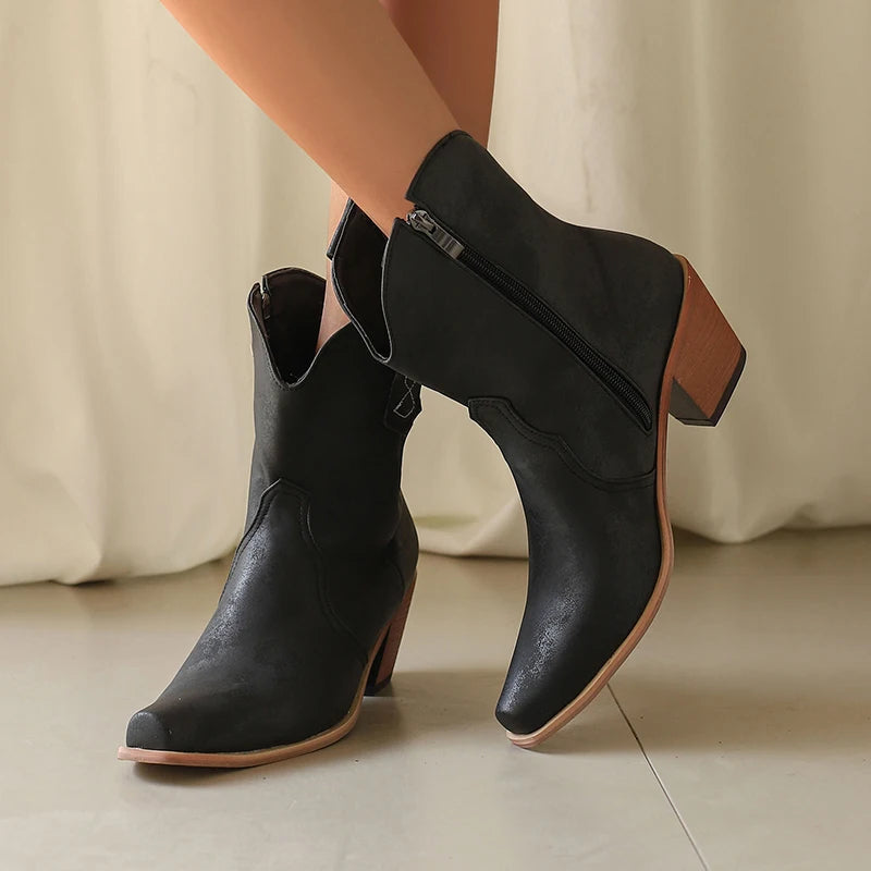 Sierra Leather Western Boots