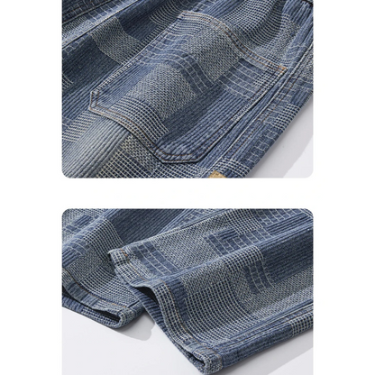 Marlon Denim Grid Fade Joggers