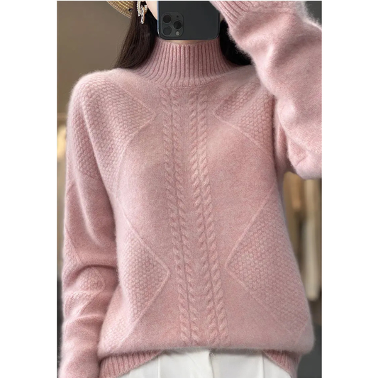 Arlena Cable-Knit Mock-Neck Sweater
