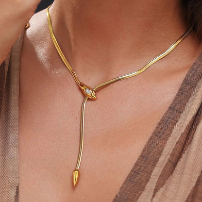 Elysian Serpent Lariat Necklace