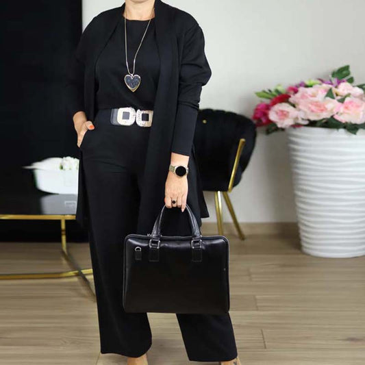Nora Belle 3-Piece Set Including Long Cardigan, Top, and Pants