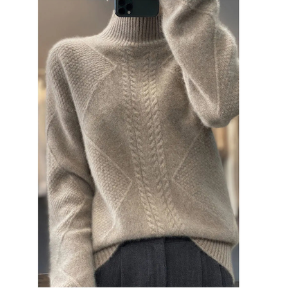 Arlena Cable-Knit Mock-Neck Sweater