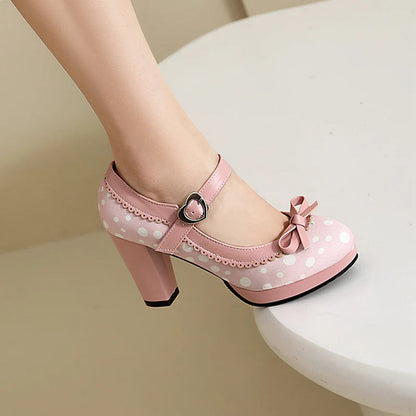 Mary Jane Dot Pumps