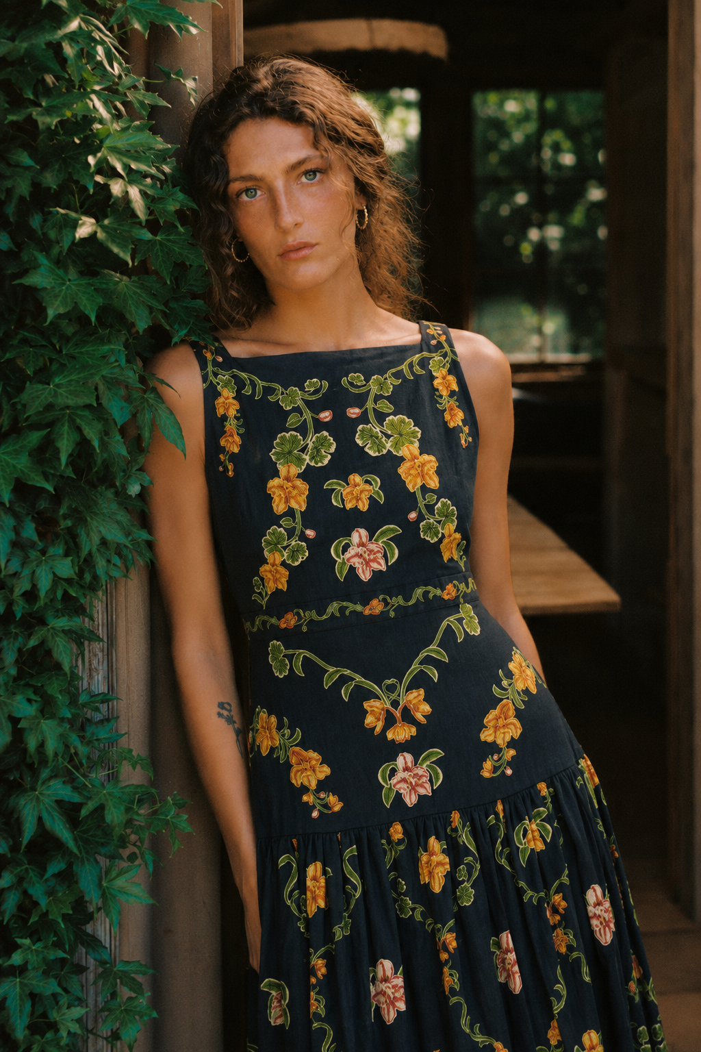 Noelle Dark Floral Maxi Dress