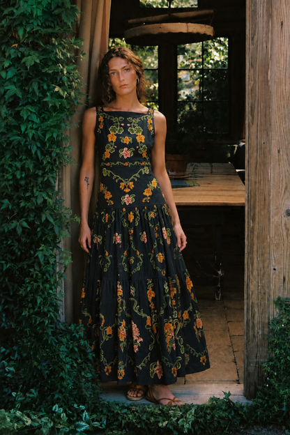 Noelle Dark Floral Maxi Dress