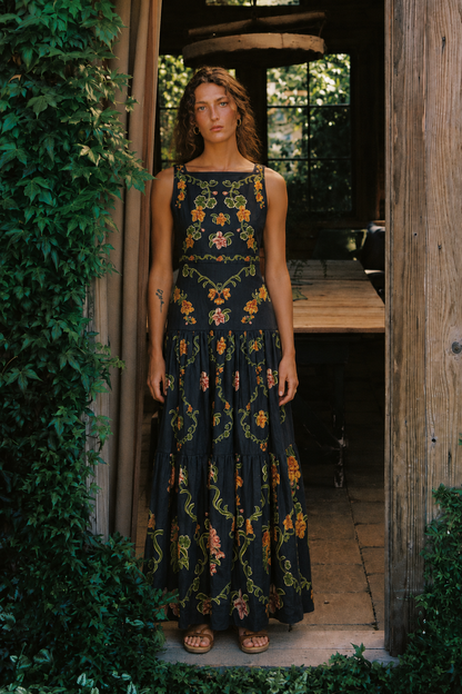 Noelle Dark Floral Maxi Dress