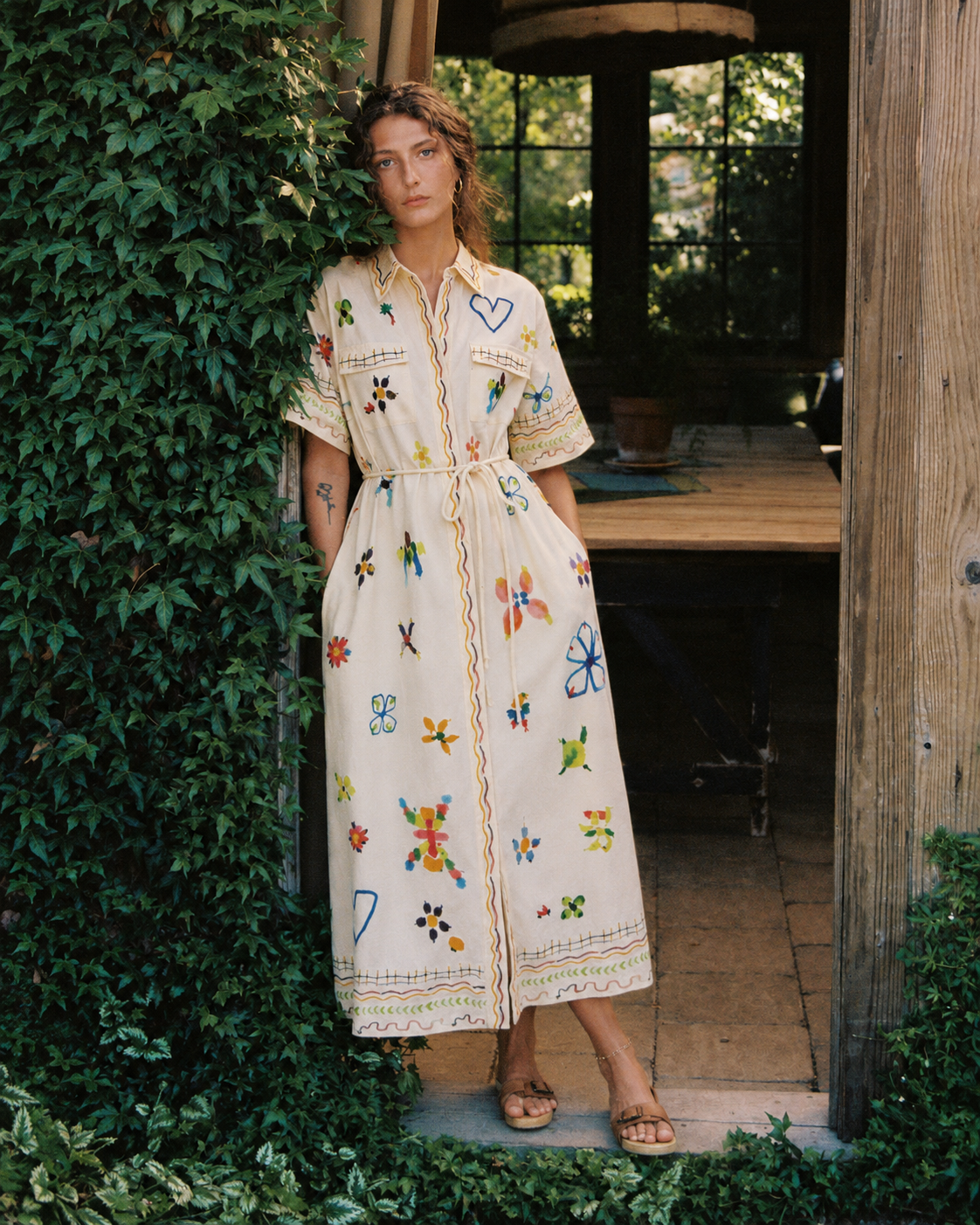 Willow Folk-Print Shirt Dress