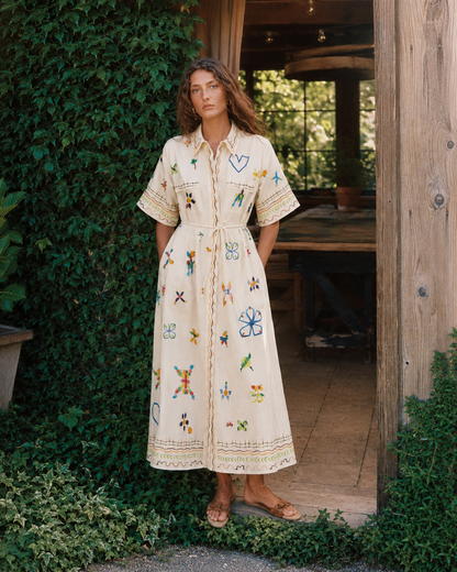 Willow Folk-Print Shirt Dress