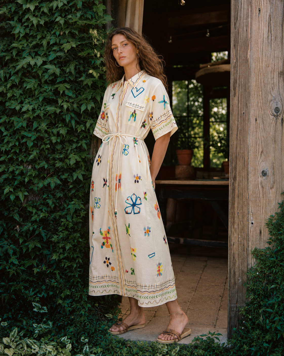 Willow Folk-Print Shirt Dress