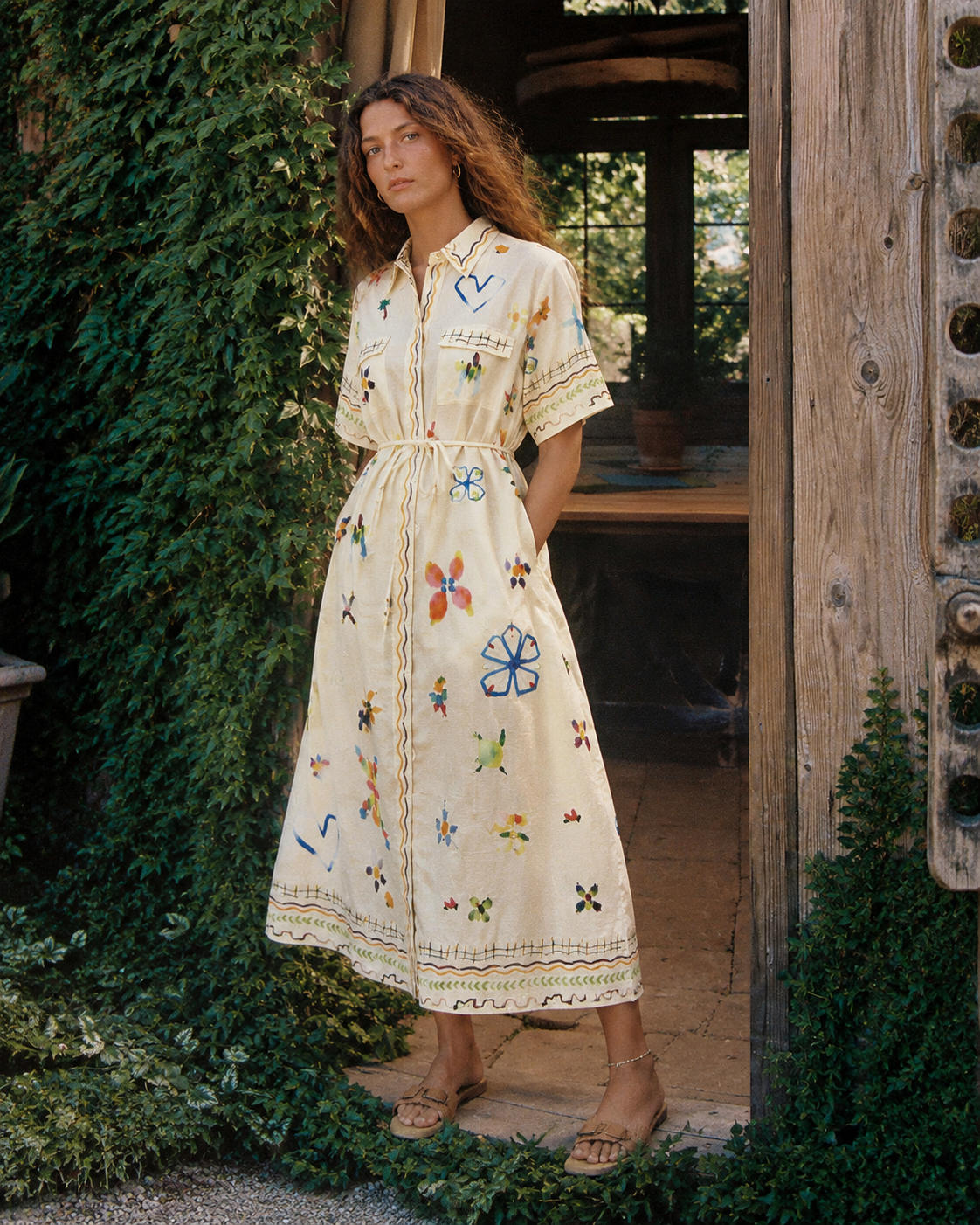 Willow Folk-Print Shirt Dress
