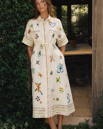 Willow Folk-Print Shirt Dress