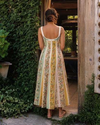 Camille Paneled Floral Dress