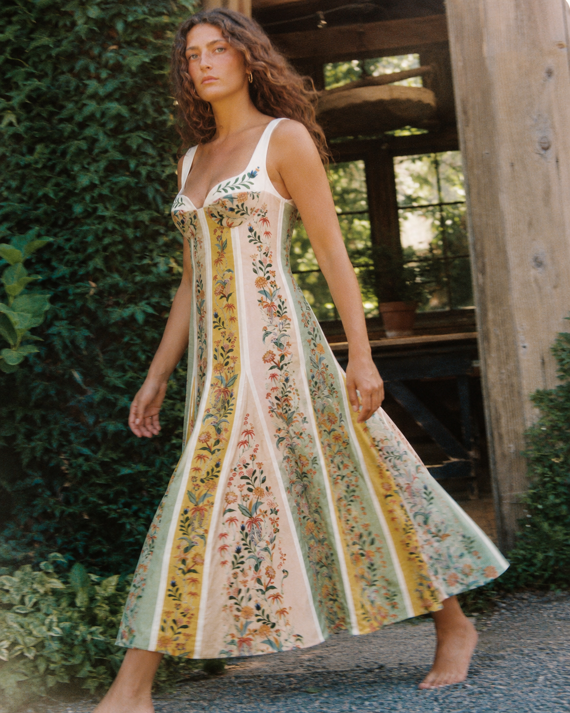 Camille Paneled Floral Dress