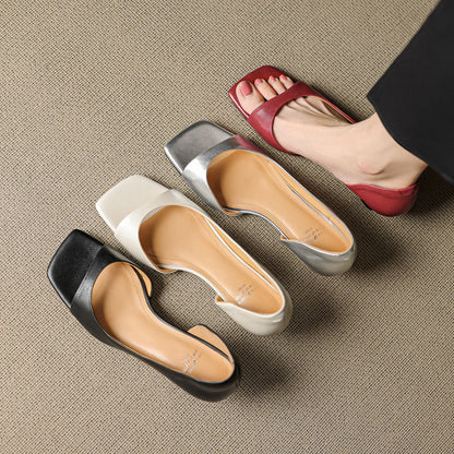 Monterey Peep-Toe Leather Heels