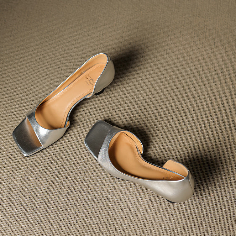 Monterey Peep-Toe Leather Heels