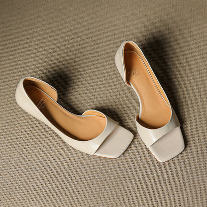 Monterey Peep-Toe Leather Heels