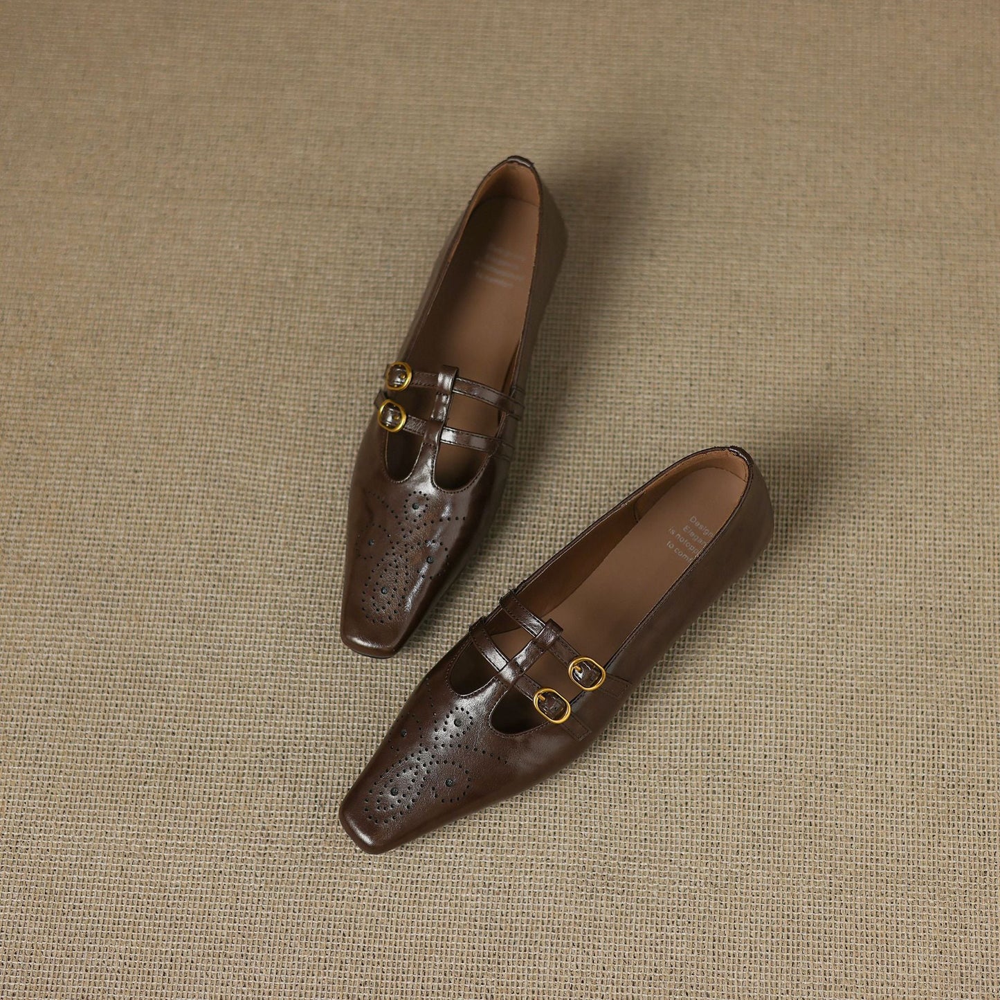 Aspen Buckled Leather Flats