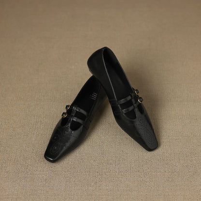Aspen Buckled Leather Flats