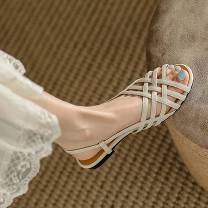 Aria Woven Leather Sandals