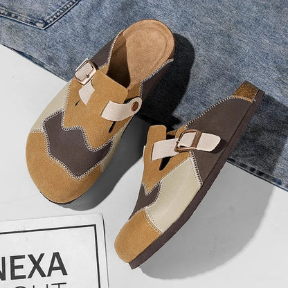 Maribel Patchwork Suede Clogs