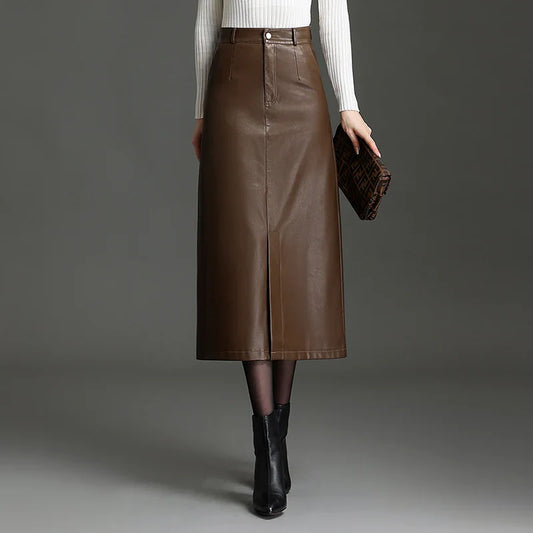 Phenix Leather Streamlined Skirt
