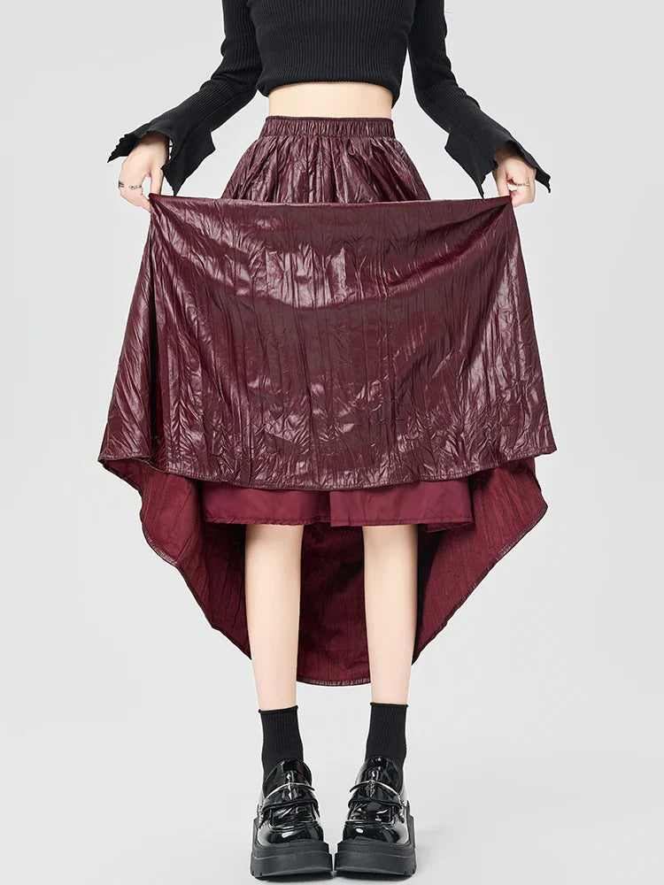 Amelia Crinkle Leather Maxi Skirt