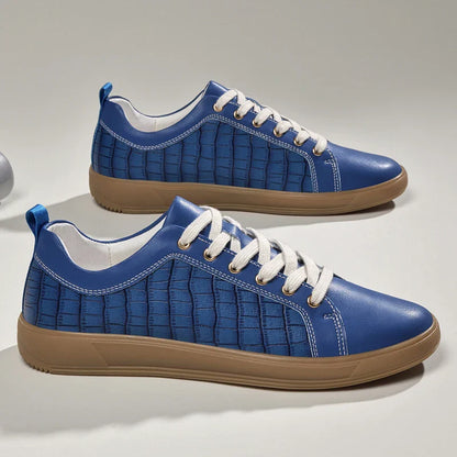 Weston Embossed Genuine Leather Sneakers