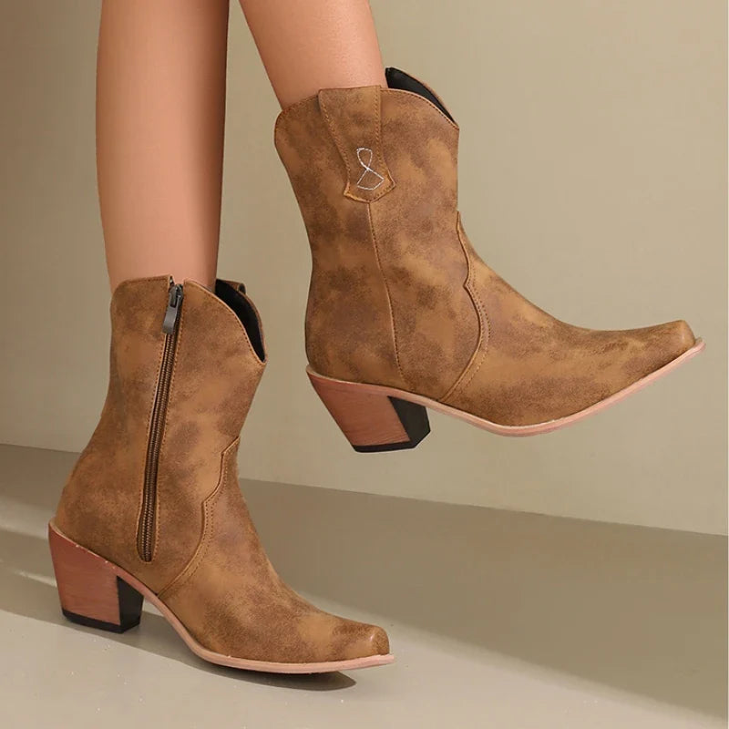 Sierra Leather Western Boots