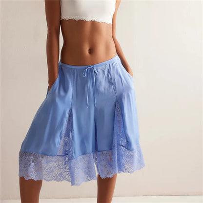Elara Lace Panel Boho Shorts