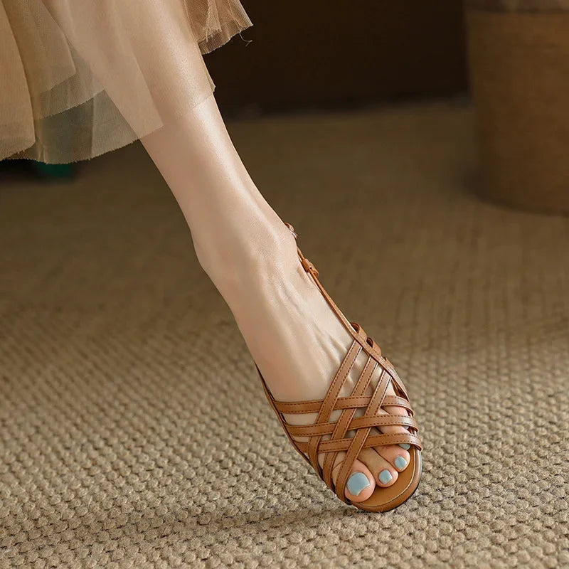 Aria Woven Leather Sandals