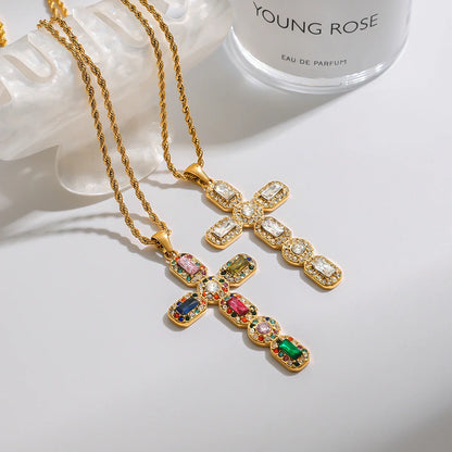 Celestia Gemstone Cross Necklace