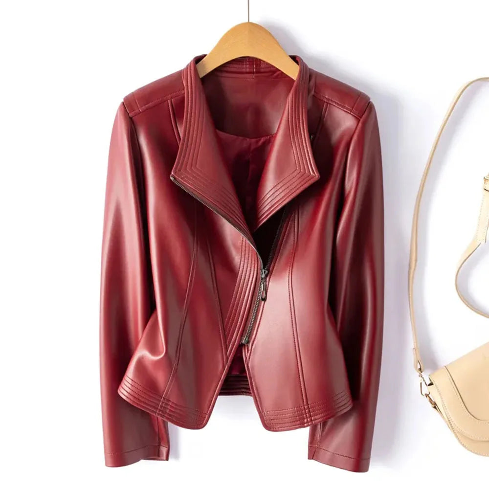 Elara Asymmetric Leather Jacket