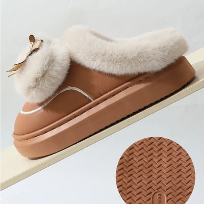Aurora Bow Plush Slippers