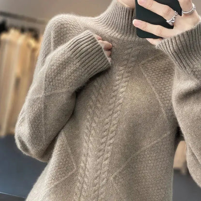 Arlena Cable-Knit Mock-Neck Sweater