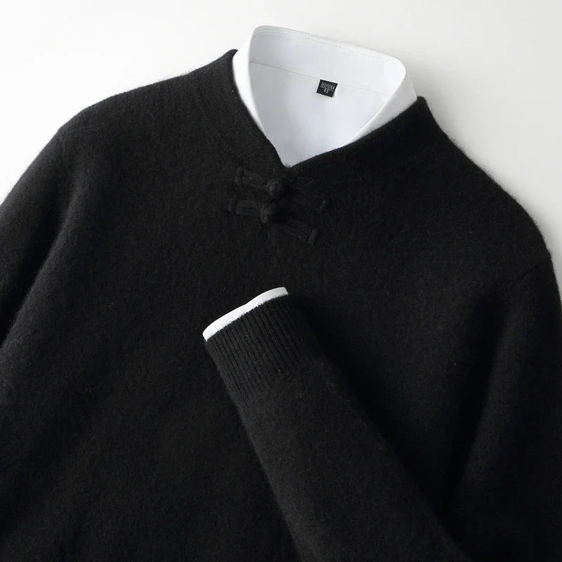 Calder Knot-Button Wool Sweater