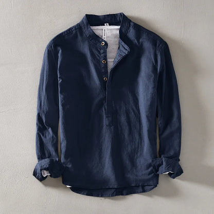 Arturo Linen Mandarin Shirt