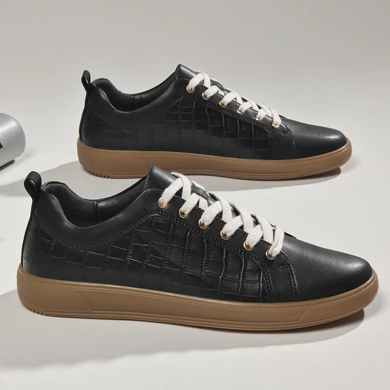 Weston Embossed Genuine Leather Sneakers