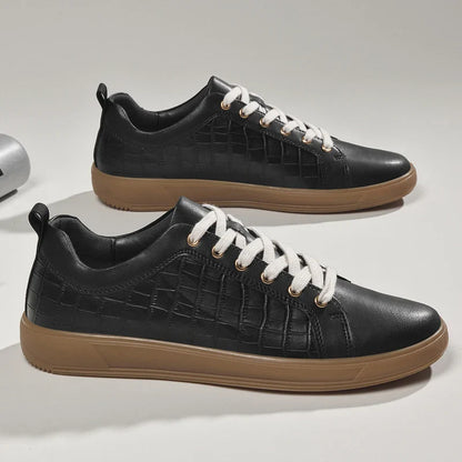 Weston Embossed Genuine Leather Sneakers