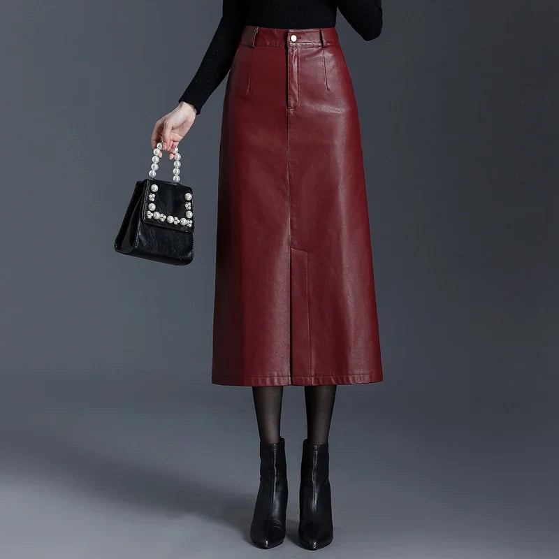 Phenix Leather Streamlined Skirt