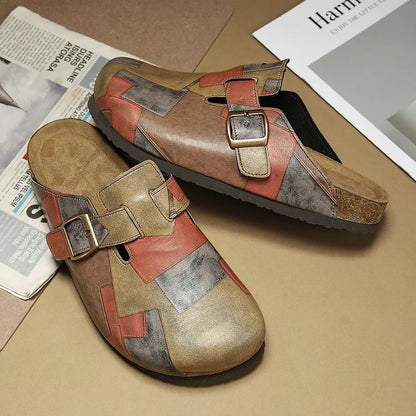 Moore Mosaic Leather Clogs
