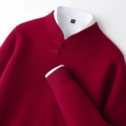 Calder Knot-Button Wool Sweater