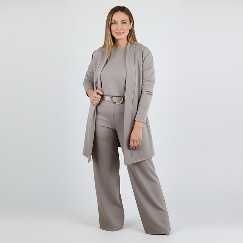 Nora Belle 3-Piece Set Including Long Cardigan, Top, and Pants