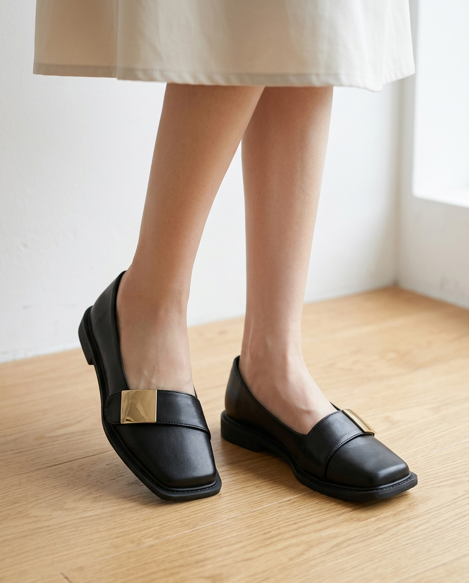 Laurel Square-Toe Loafers