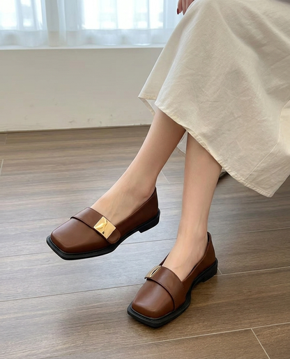 Laurel Square-Toe Loafers