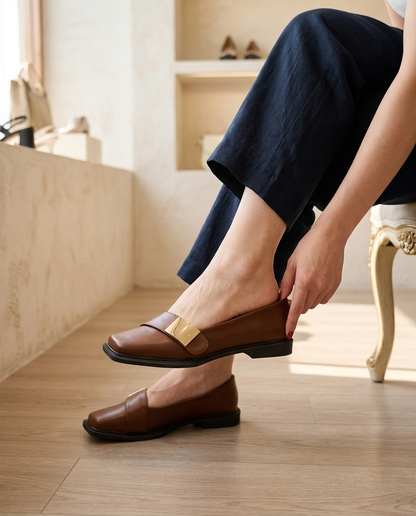 Laurel Square-Toe Loafers
