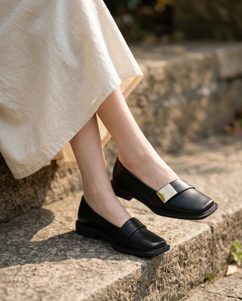 Laurel Square-Toe Loafers