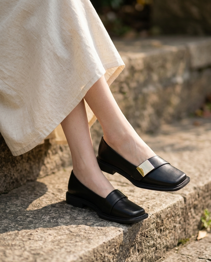 Laurel Square-Toe Loafers