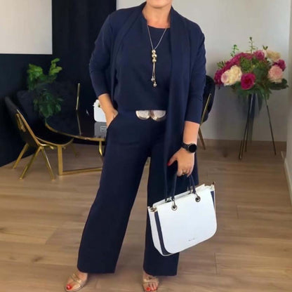 Nora Belle 3-Piece Set Including Long Cardigan, Top, and Pants