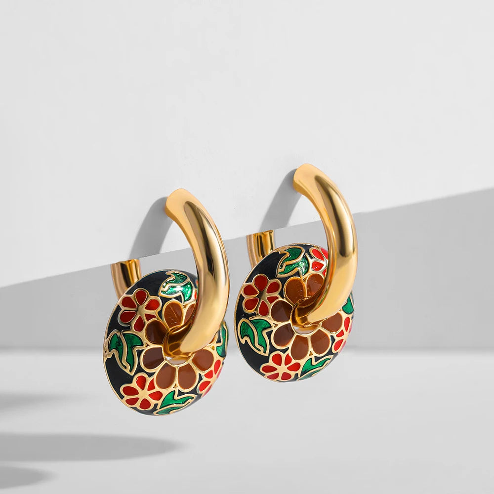 Floral Splash Hoops